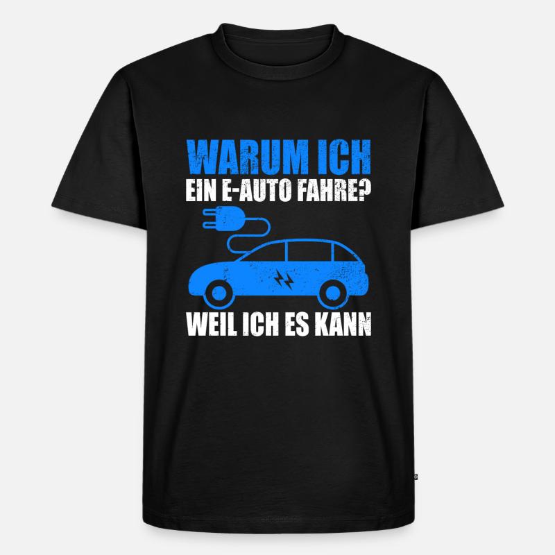 Elektroauto E-Auto - Männer Premium Bio T-Shirt - Schwarz