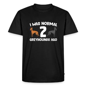 Drôle de lévrier j’étais normal avant 2 lévriers - T-shirt Premium bio Homme - noir - Devant - Nico (187cm)