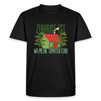 Zuhause ist wo meine Tomaten sind - Männer Premium Bio T-Shirt - Schwarz - Vorne - Nico (187cm)