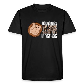 Hedgehogs Are Awesome. I'm Awesome Therefore I'm - Men's Premium Organic T-Shirt - black - Front - Nico (187cm)