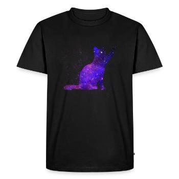 Univers chat étoiles Chat - T-shirt Premium bio Homme - noir - Devant - Nico (187cm)