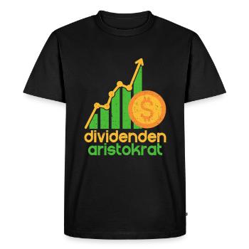 Dividendes Aristocrate Actions Revenus - T-shirt Premium bio Homme - noir - Devant - Nico (187cm)