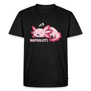 Cute Axolotl Lover Mexican Salamander Napsalotl - Men's Premium Organic T-Shirt - black - Front - Nico (187cm)