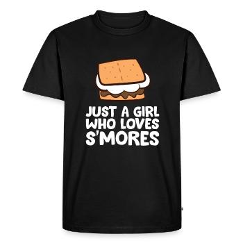 Smores Girl Just a Girl Who Loves Smores - Men's Premium Organic T-Shirt - black - Front - Nico (187cm)
