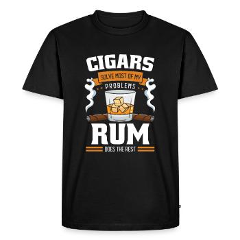 Rhum Boire alcool Fumer Fumer Profiter - T-shirt Premium bio Homme - noir - Devant - Nico (187cm)
