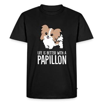 La vie est meilleure avec papillons - T-shirt Premium bio Homme - noir - Devant - Nico (187cm)