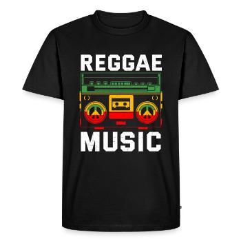 Reggae Music Musicians Radio Stereo Box - Men's Premium Organic T-Shirt - black - Front - Nico (187cm)