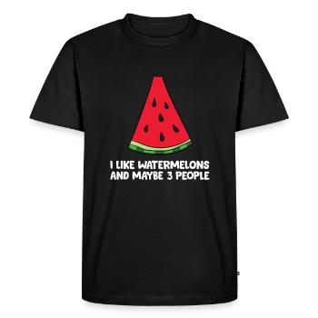 I Like Watermelons And Maybe Like 3 People - Men's Premium Organic T-Shirt - black - Front - Nico (187cm)