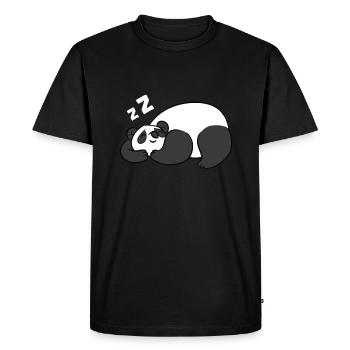 Pyjama Panda fatigué Amour Pandas - T-shirt Premium bio Homme - noir - Devant - Nico (187cm)