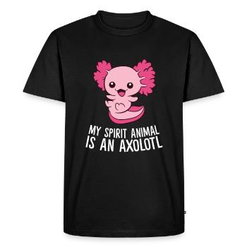 Mignon animal de compagnie Axolotl Mon animal spirituel est - T-shirt Premium bio Homme - noir - Devant - Nico (187cm)
