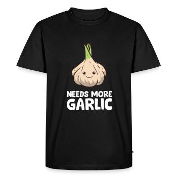 Needs More Garlic Love garlic - Men's Premium Organic T-Shirt - black - Front - Nico (187cm)