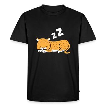 Sleeping Jaguar Lazy Jaguar Pajamas Cute Jaguar - Men's Premium Organic T-Shirt - black - Front - Nico (187cm)