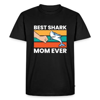 Shark Lover Mama Best Shark Mom Ever - Men's Premium Organic T-Shirt - black - Front - Nico (187cm)