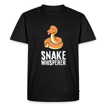 Snake Whisperer Drôle d’amant de serpent - T-shirt Premium bio Homme - noir - Devant - Nico (187cm)