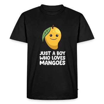 Juste un garçon qui aime les mangues - T-shirt Premium bio Homme - noir - Devant - Nico (187cm)