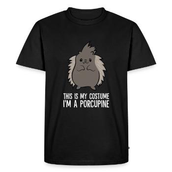Drôle d’amoureux du porc-épic C’est mon costume je suis un - T-shirt Premium bio Homme - noir - Devant - Nico (187cm)