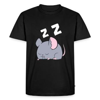 Rat Sleeping Rat Pajamas Funny Rat - Men's Premium Organic T-Shirt - black - Front - Nico (187cm)