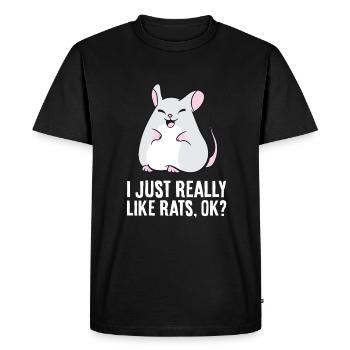 Rat Lover I Just Really Like Rats, Okay Cute Rats - Men's Premium Organic T-Shirt - black - Front - Nico (187cm)