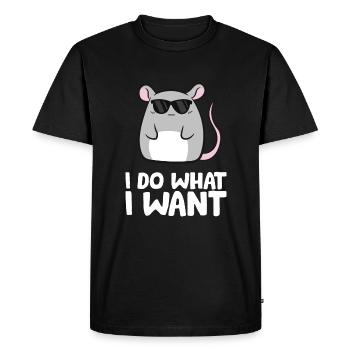 Mice I Do What I Want Rat Mouse - Men's Premium Organic T-Shirt - black - Front - Nico (187cm)