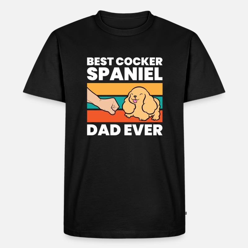 Best Cocker Spaniel Dad Ever - Männer Premium Bio T-Shirt - Schwarz