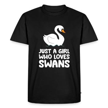 Juste une fille qui aime les cygnes - T-shirt Premium bio Homme - noir - Devant - Nico (187cm)