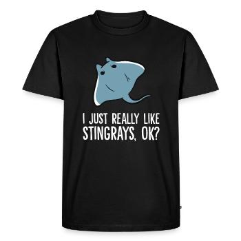 I Just Really Like Stingrays Ok? Funny Stingray - Men's Premium Organic T-Shirt - black - Front - Nico (187cm)