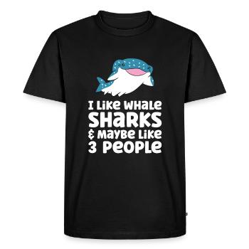 I Like Whale Sharks And Maybe Like 3 People - Men's Premium Organic T-Shirt - black - Front - Nico (187cm)