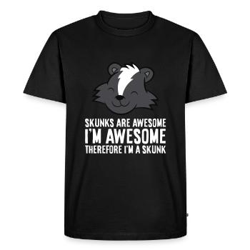 Skunks Are Awesome. I am Awesome Therefore I am a - Men's Premium Organic T-Shirt - black - Front - Nico (187cm)