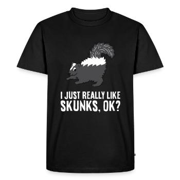 Skunk Lover I Just Really Like Skunks Ok? - Men's Premium Organic T-Shirt - black - Front - Nico (187cm)