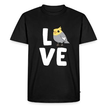Cockatiel Amant Cockatiel Oiseau Amour Cockatiel - T-shirt Premium bio Homme - noir - Devant - Nico (187cm)