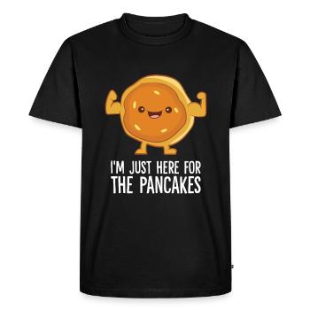 Je ne suis là que pour les crêpes - T-shirt Premium bio Homme - noir - Devant - Nico (187cm)