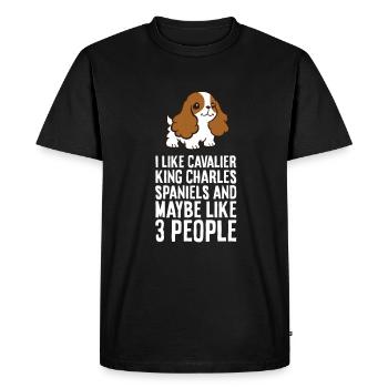 J’aime cavalier King Charles Spaniels et peut-être 3 - T-shirt Premium bio Homme - noir - Devant - Nico (187cm)