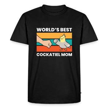 Cockatiel Parrot Mama World’s Best - T-shirt Premium bio Homme - noir - Devant - Nico (187cm)