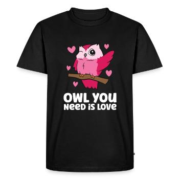 Hibou dont vous avez besoin Aimer Mignon Hibou - T-shirt Premium bio Homme - noir - Devant - Nico (187cm)