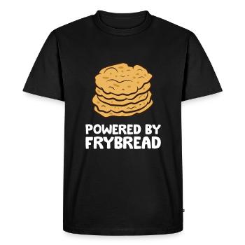 Powered By Frybread - Men's Premium Organic T-Shirt - black - Front - Nico (187cm)