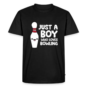Juste un garçon qui aime le bowling - T-shirt Premium bio Homme - noir - Devant - Nico (187cm)