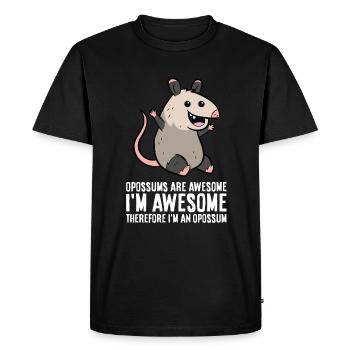 Les opossums sont géniaux Je suis génial donc je suis un - T-shirt Premium bio Homme - noir - Devant - Nico (187cm)