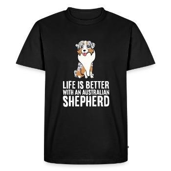 La vie du propriétaire de chien australien est meilleure avec un - T-shirt Premium bio Homme - noir - Devant - Nico (187cm)