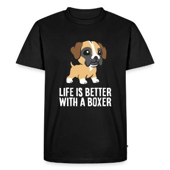Boxer Dog Owner Life Is Better With A Boxer Dog - Men's Premium Organic T-Shirt - black - Front - Nico (187cm)
