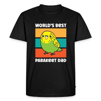 Parakeet Budgerigar Bird Papa Worlds Best - Men's Premium Organic T-Shirt - black - Front - Nico (187cm)