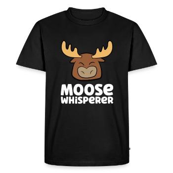 Moose Whisperer - Men's Premium Organic T-Shirt - black - Front - Nico (187cm)
