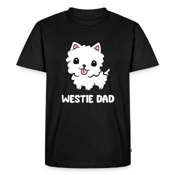 West Highland White Terrier Chien Drôle Westie Papa - T-shirt Premium bio Homme - noir - Devant - Nico (187cm)