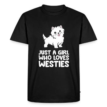 Juste une fille qui aime Westies - T-shirt Premium bio Homme - noir - Devant - Nico (187cm)