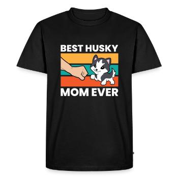 Siberian Husky Mama Best Husky Mom Ever - Men's Premium Organic T-Shirt - black - Front - Nico (187cm)