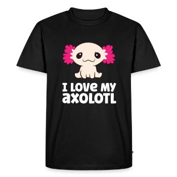 Axolotls Comme Animaux de Compagnie J’Aime Mon Axolotl Amour Axolotls - T-shirt Premium bio Homme - noir - Devant - Nico (187cm)