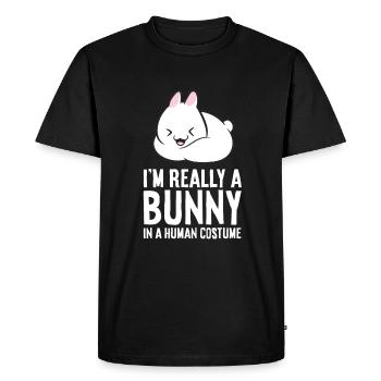 Costume de lapin Je suis vraiment un costume humain - T-shirt Premium bio Homme - noir - Devant - Nico (187cm)