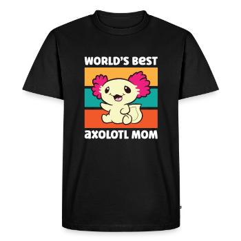 MeilleurS Mondes Axolotl Maman Mère Maman Drôle Axolotl - T-shirt Premium bio Homme - noir - Devant - Nico (187cm)