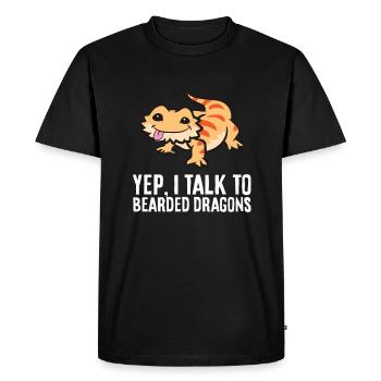 Dragon barbu Propriétaire Reptile Yep Je parle à - T-shirt Premium bio Homme - noir - Devant - Nico (187cm)