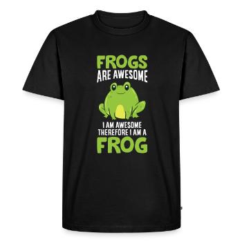 Les grenouilles sont fantastiques, je suis fantastique, - T-shirt Premium bio Homme - noir - Devant - Nico (187cm)