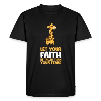 Citation de motivation Que votre foi soit plus grande - T-shirt Premium bio Homme - noir - Devant - Nico (187cm)